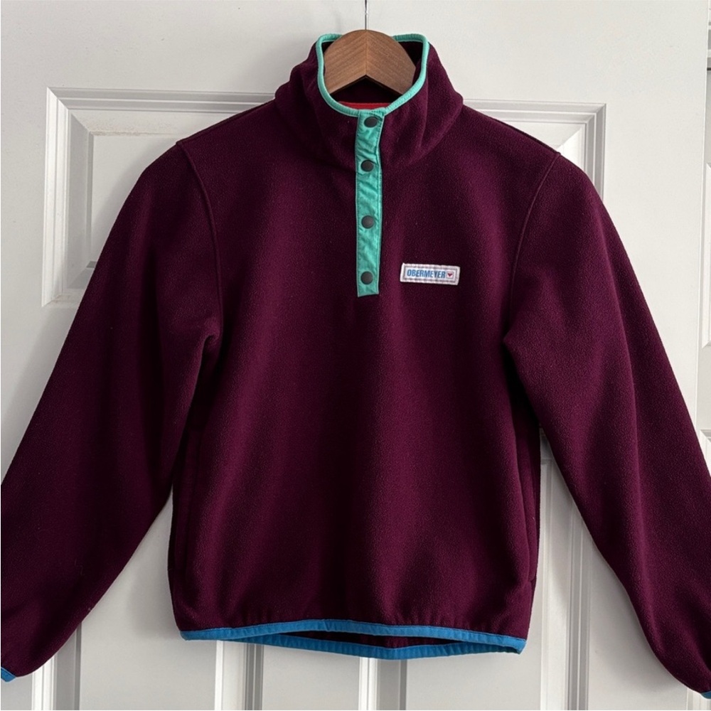 Obermeyer Burgundy and Teal Kids Fleece